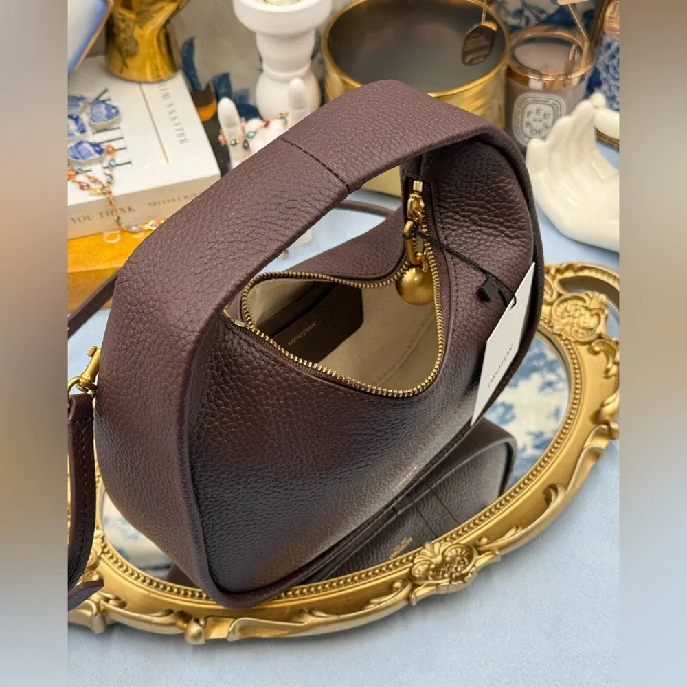 🆕 OROTON 🧿 NWT Clara Mini Convertible Crossbody Bag, Bear Brown Leather